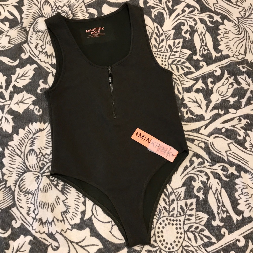 NWT MINKPINK MOVE Olive/Army Green Bodysuit